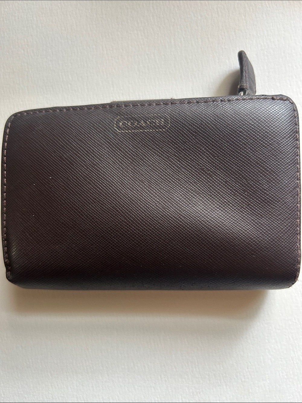 Coach Dark Brown Leather Zip Card Wallet Project Wallet